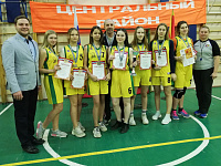 Награждение по итогам соревнований в рамках Чемпионата Школьной баскетбольной лиги «КЭС-БАСКЕТ» девушки