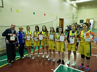 Награждение по итогам соревнований в рамках Чемпионата Школьной баскетбольной лиги «КЭС-БАСКЕТ» девушки