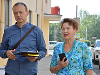 В центре Твери ремонтируют тротуары