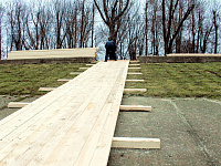 В Твери напротив здания ТвГТУ начали оборудовать купель для Крещенских купаний