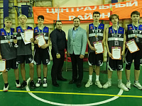 Награждение по итогам соревнований среди учащихся общеобразовательных учреждений Центрального района  в рамках Чемпионата Школьной баскетбольной лиги «КЭС-БАСКЕТ» юноши