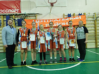 Награждение по итогам соревнований в рамках Чемпионата Школьной баскетбольной лиги «КЭС-БАСКЕТ» девушки