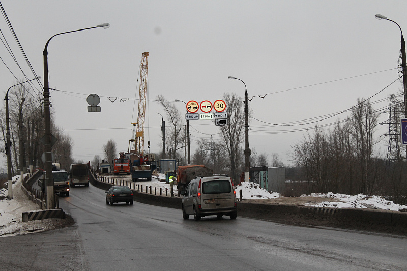 В Твери работы на путепроводе на Московском шоссе в активной фазе